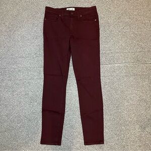 Madewell Jeans Womens Size 27 Burgundy 9" High Riser Skinny Skinny